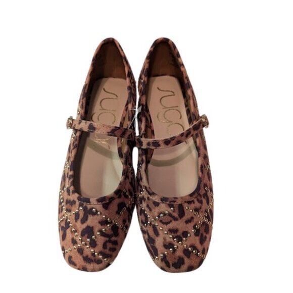 Sugar Womens Leopard Print Gold Studded Mary Jane Ballet Flat Shoes Size 7.5 NWT - Picture 6 of 9